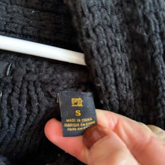 *Super Comfy* Scotch & Soda Shawl-Collar Chunky Cable-Knit Sweater (Black, S) - Picture 2 of 4